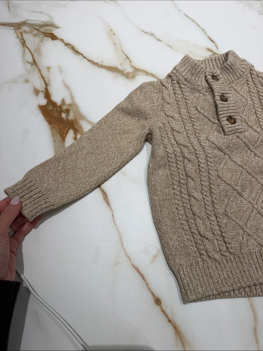 OshKosh B'gosh Tan Cable Knit Pullover